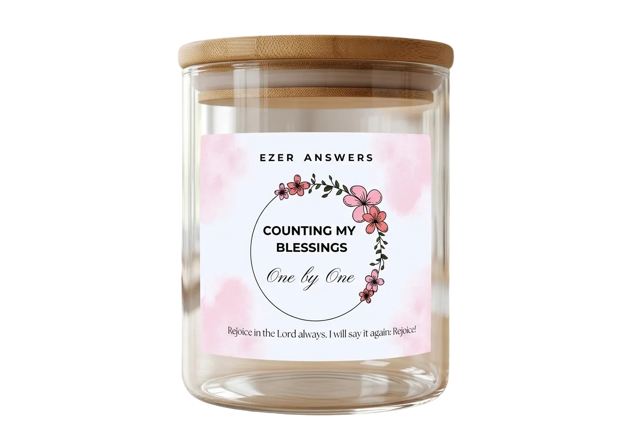 Counting my Blessings One by One Gratitude jar with Cards