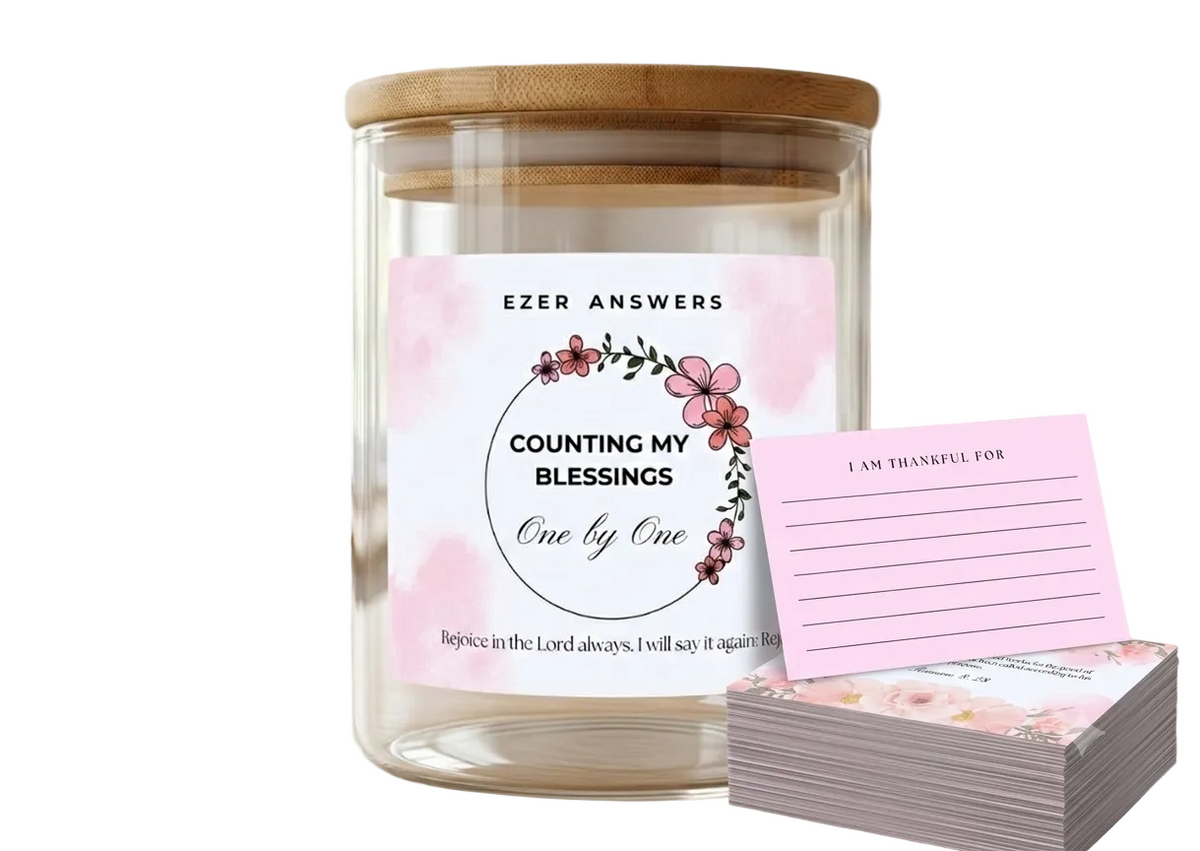 Counting my Blessings One by One Gratitude jar with Cards