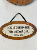 God is Within Her wall Hanging